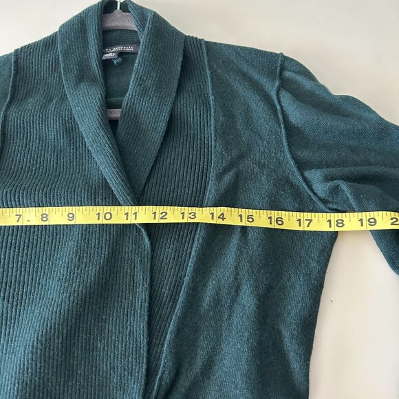 Womens Hunter Green Shawl Collar Cashmere Blend Sweater Size Small - Picture 7 of 10